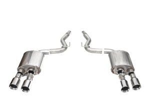 Ford Mustang Performance Exhaust - Rear - CORSA Performance - Axle-Back Sport, 3in Dual Rear Exit with Twin 4.5in Polished Straight Tips - `24-`27 Ford Mustang Performance Exhaust - Rear - CORSA Performance - Axle-Back Sport, 3in Dual Rear Exit with Twin 4.5in Polished Straight Tips - `24-`27